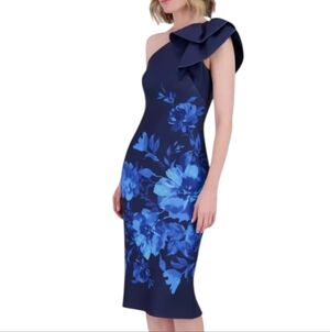 Eliza J Ruffle One-Shoulder Cocktail Dress....Size 12